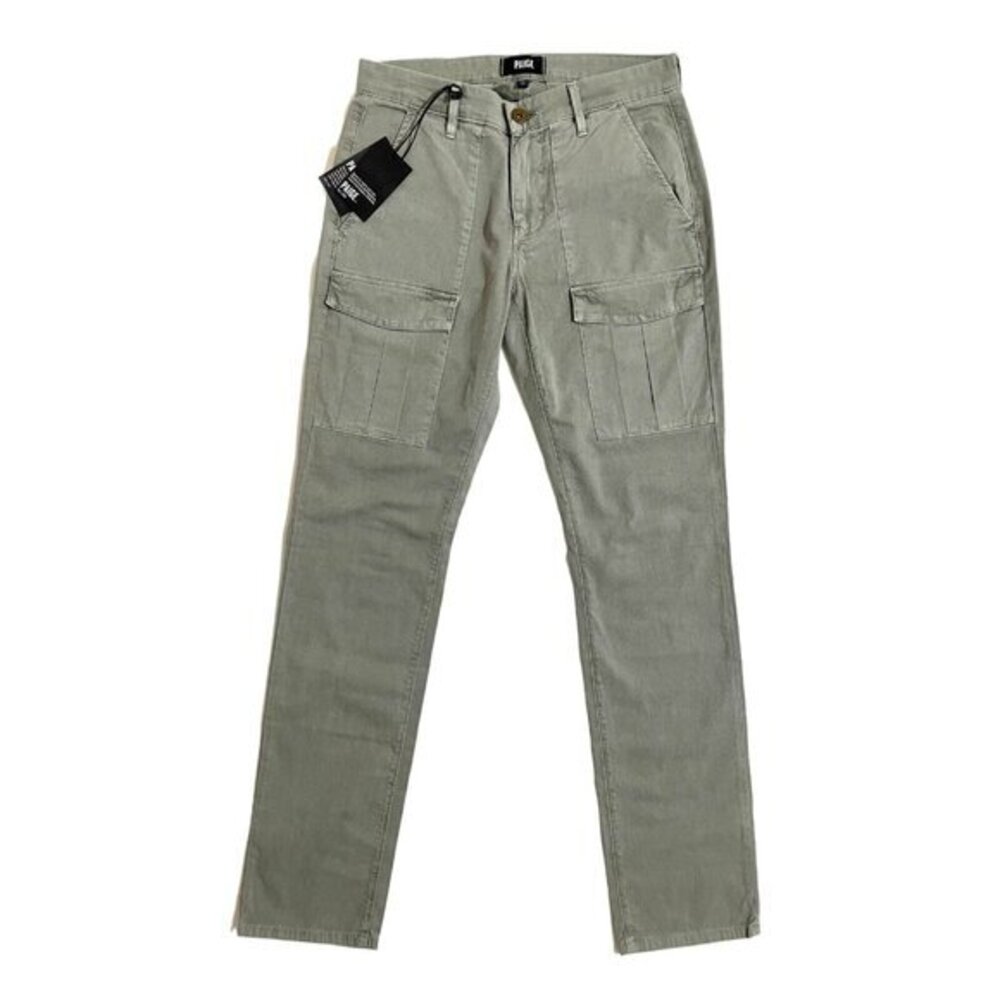 Paige Jeans Craft Cargo Silvercord Green denim Pants Side Pockets Mens SZ 28 NWT